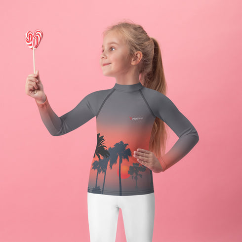 Sunset on Beach Kids SPF Rash Guard for Ultimate Sun Safety